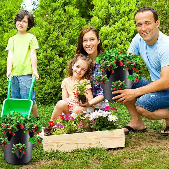 cpengpj Strawberry Planter Outdoor, Planter Pots with 6 Hole 7 Gallons Growth Pockets, for Plants/Flowers/Vegetables Indoor Outdoor