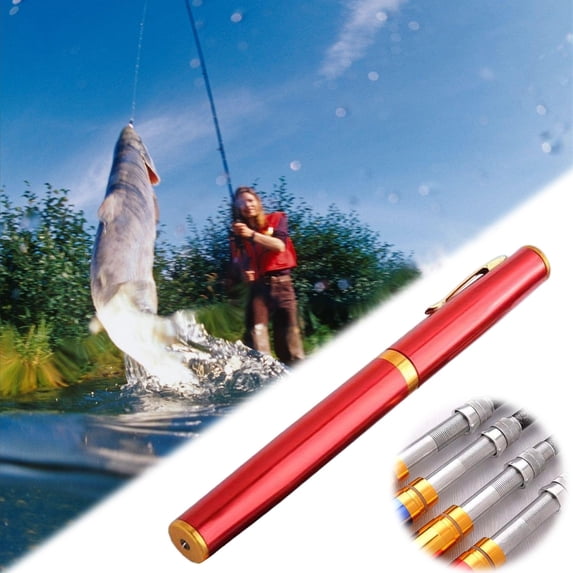 cpengpj Super Short Pen Fishing Rod, 2.4m Portable Small Pocket Fishing Rod Fishing Rod Fishing Gear Wholesale Throwing Rod Sea Rod Student Rod for Lake River Raft Ice Fishing