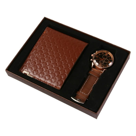 cpengpj Wallet Watch Set with Gift Box Men's Gift Father's Day Valentine's Day Gift Business Gift