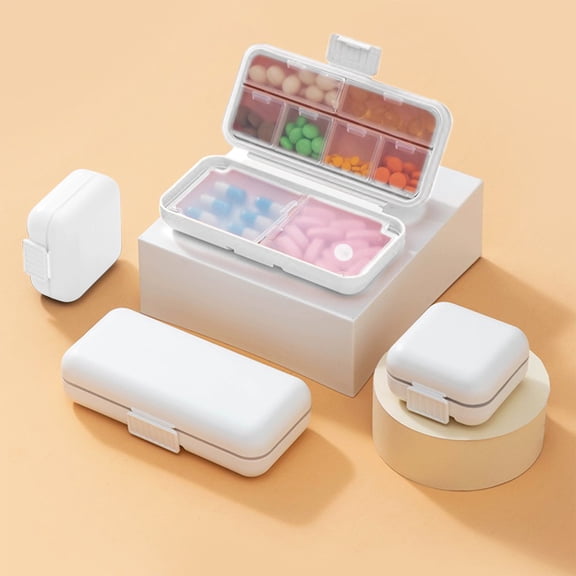 cpengpj Compartmentalized Portable Pill Case 1-Piece, BPA-Resistant Plastic Easy-Open Lids, for Daily Travel Medication Organization