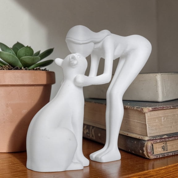 cpengpj Desktop Figurine 1-Piece, 3D Printed Resin, Abstract Flowing Line, 4.92 Inch Width 4.72 Inch Height, for Home Shelf and Office Desk Decor
