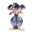 thumbnail image 1 of cpengpj Diamond-Cut Acrylic Floral Vase, Weighted Base Fade Resistant, for Living Room Tabletop Decoration, 1 Piece, 1 of 6