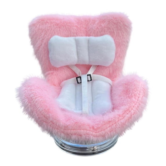cpengpj Doll Car Seat with Rotation Base, Soft Plush Cushion, Vent Clip and Desktop Stand for Car Vent Decoration and Doll Display