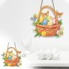 cpengpj Easter Egg Basket Ornament Stained Glass Sun Catcher 20cm With Reflections Colorful Hanging Decor for Easter Spring Home Garden Party Weather-Resistant Outdoor Indoor