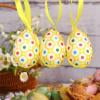 cpengpj Easter Hanging Decorations, 3PC Vibrant Plastic Easter Eggs for DIY Painting, Festive Resurrection Hanging Props in Blue Yellow Red Green, 15cm Simulation Decor