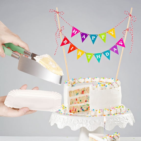 cpengpj Ergonomic Handle Cake Cutter 1-Pack,Rust Proof Stainless Steel,for Birthday Party Mess-Free Dessert Slicing