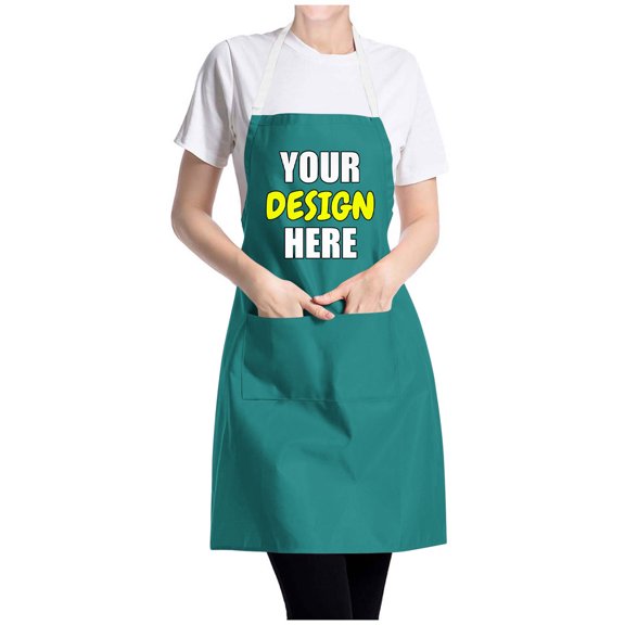 cpengpj Fashionable Casual Custom Printed Pocket Apron, 100% Polyester White Adjustable for Women and Men, One Size