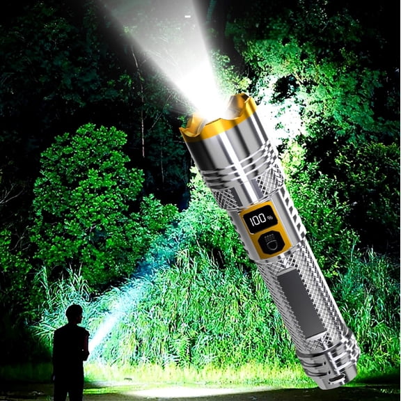 cpengpj Flashlight 1-Piece, 8 Lamp Beads White Laser 3 Adjustable Gears Built-in Rechargeable Lithium Battery, for Outdoor Camping and Home Daily Use