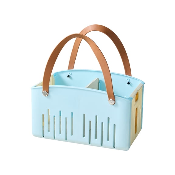 cpengpj Folding Storage Crates with Handle, Hollow Basket Portable Shower Caddy Multifunctional Car Milk Dairy Storage Crate for Kitchen Desktop Shelf Organizer