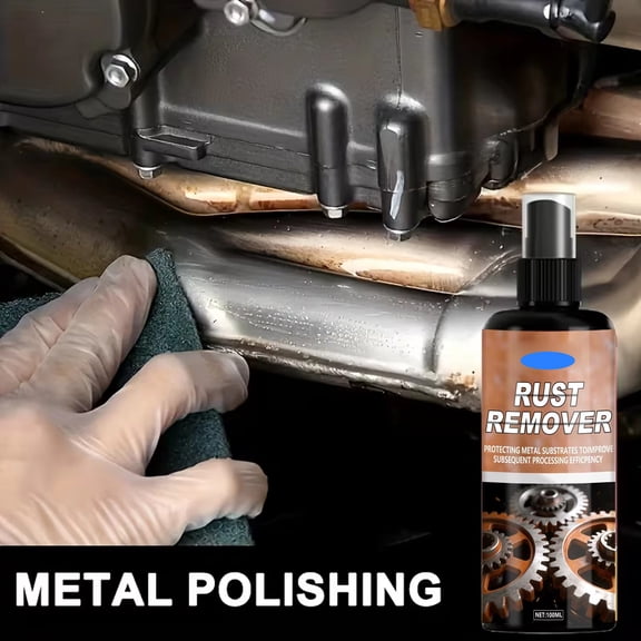cpengpj Friction-Reducing Heavy-Duty Rust Remover Spray 3.4oz, Rust Proof Lubricating, for Garage Metal Part Maintenance with Cleaning Towel