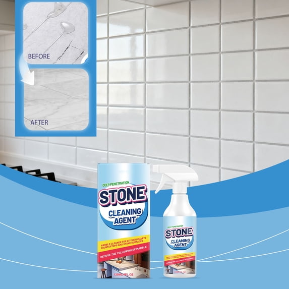 cpengpj Gloss-Restoring Marble Cleaner 3.4oz,Stain Removing Non-Abrasive,for Countertop Daily Polishing Maintenance