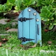 thumbnail image 1 of cpengpj Green Fairy Door Wooden Miniature Doors Outdoor Mini Fairy Gnome House Accessories for Tree Trunk Ornaments Garden Miniatures, Garden Sculptures and Statues, 1 of 4