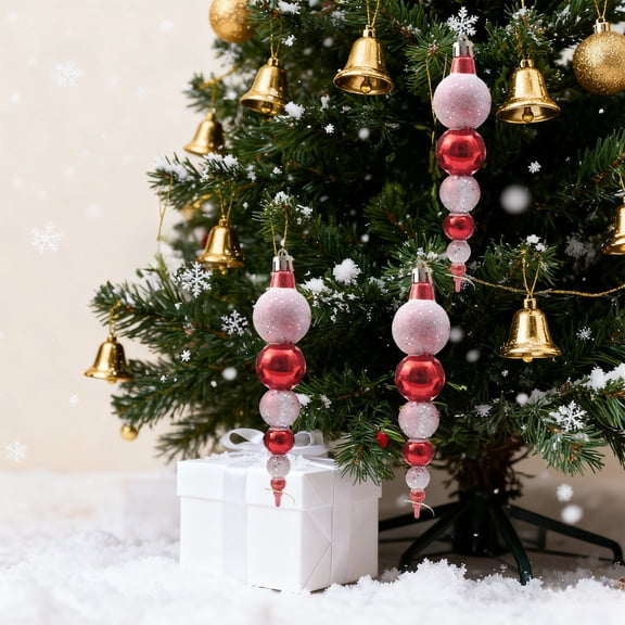cpengpj Hand-Painted Christmas Balls Gift Box Set, Colorful Plastic Ornaments for Tree, Party, Wedding Decor (15cm), Durable Holiday Hanging Pendants with Elegant Design
