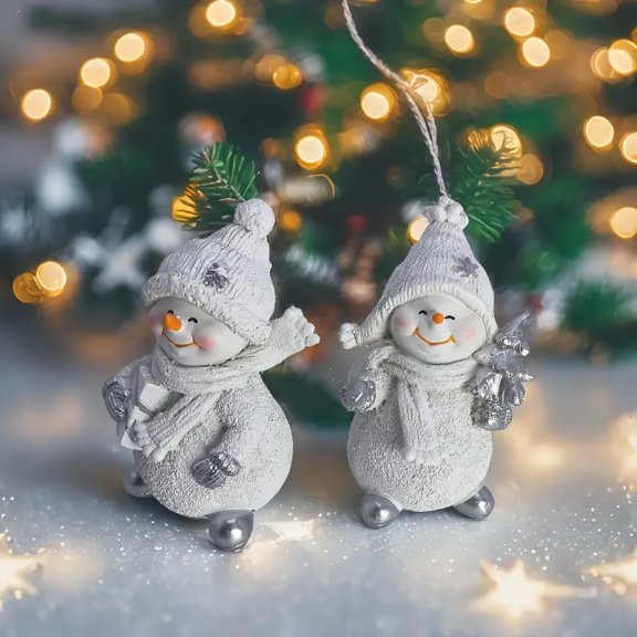 cpengpj Handcrafted Christmas Snowman Resin Ornament - Enchanting Winter Decor for Every Space