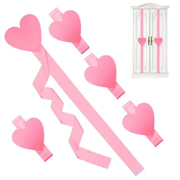 cpengpj Heart Shaped Ribbon Decoration, Fade Resistant Washable Polyester, for Living Room Seasonal Decoration, 1 Piece