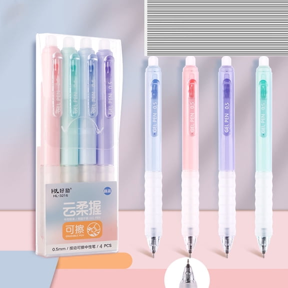 cpengpj Heat-Erasable Refills 4-Pack,0.5mm Crystal Blue Ink,for Home Office Effortless Corrections