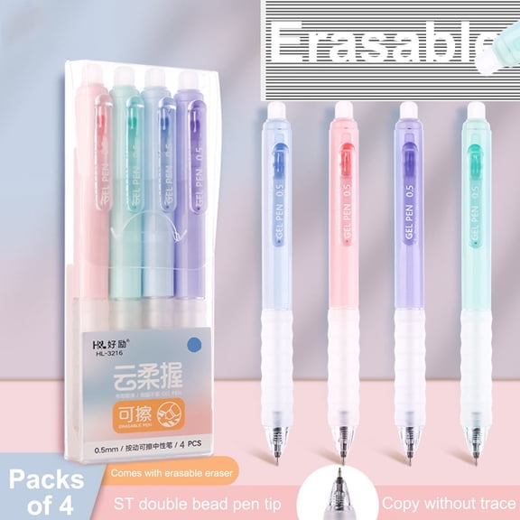 cpengpj Heat-Erasable Refills 4-Pack,0.5mm Crystal Blue Ink,for Home Office Effortless Corrections