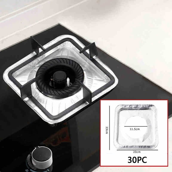 cpengpj Heat Resistant Gas Stove Oil Proof Pad 20-Pack,Aluminum Foil Rust Proof,for Kitchen Grease Residue Cleaning Reduction