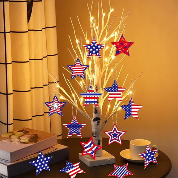 cpengpj Independence Day Star Ornaments 12 Pieces, Paper Material, Festive Design, for Home & Party Decor