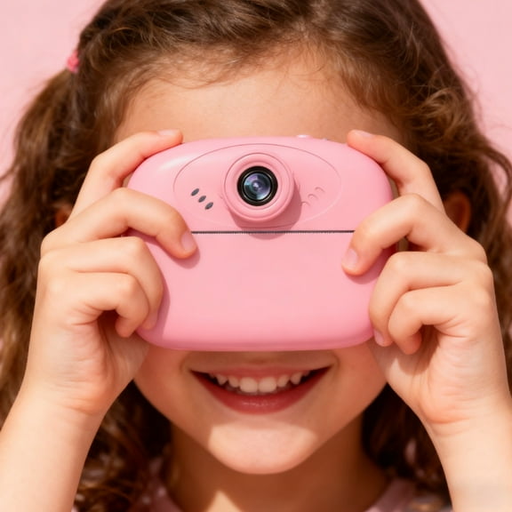 cpengpj Kids Instant Print Camera with Thermal Printing, HD Dual Cameras, Video Record, Doodle Draw, Plastic Digital SLR-like Toy for Boys and Girls, Instant Photo Printer Gift for Children