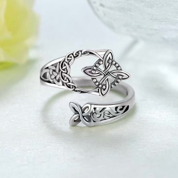 cpengpj Knot Ring 1-Piece, Adjustable Open Design Intricate Knotted Pattern Vintage Style for Middle Finger Knuckle Thumb Wear, Daily Use and Gifting Occasions