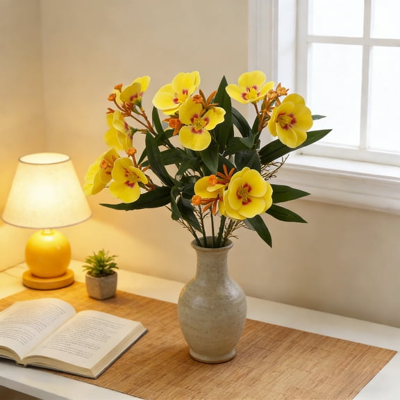 cpengpj Lifelike Artificial Flower Blossoms, Fade Resistant Fabric & Plastic, for Wedding Venue Visual Enhancement, 1 Piece