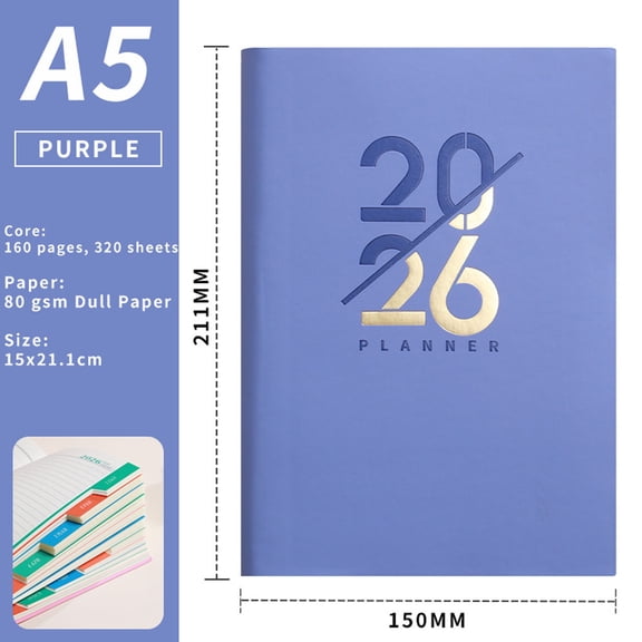 cpengpj Macaron Design 2026 Planner, 324-Page Schedule Tracking, for Home Office Stress-Free Schedule Management, 1 Piece