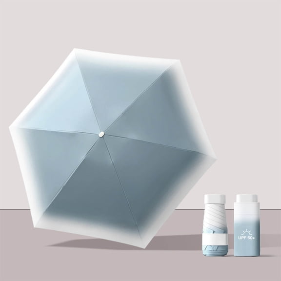 cpengpj Manual Mini Sun Umbrella 6-Rib Compact Portable Lightweight Foldable UV Protection Sun Shade for Outdoor Travel Beach Picnic