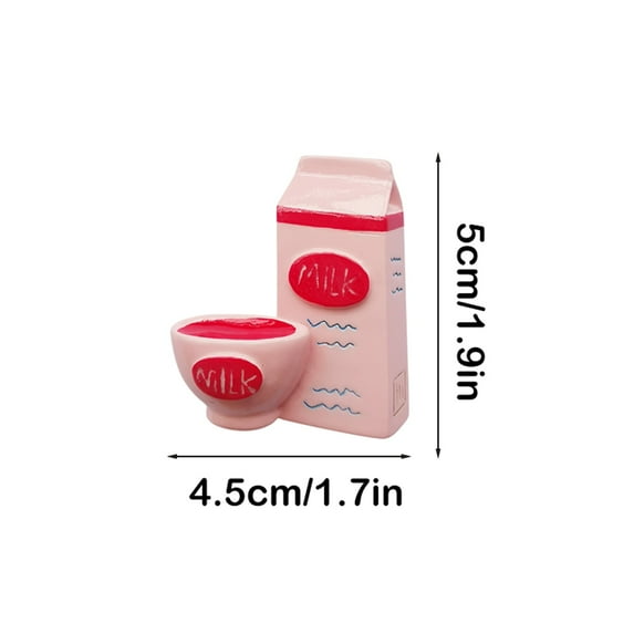 cpengpj Miniature Model Refrigerator Fridge Magnet, Unique Novelty Cute Mini Fridge Magnet, Simulation Cake Milk Furniture Dollhouse Set for Kitchen Ornament Party Play
