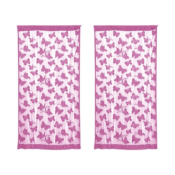 cpengpj Multi-Use Scalewing Pattern Door Curtain 2-Pack,Sheer Thread Material Renter Friendly,for Rental Apartment Space Dividing and Background Decor