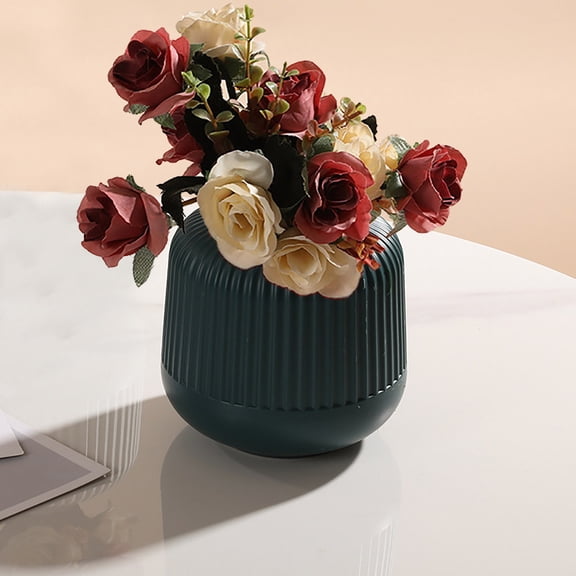 cpengpj Pet-Protected Decorative Vase 1-Pack,Sturdy Shatterproof Plastic,for Living Room Dining Table Aesthetic Space Elevation