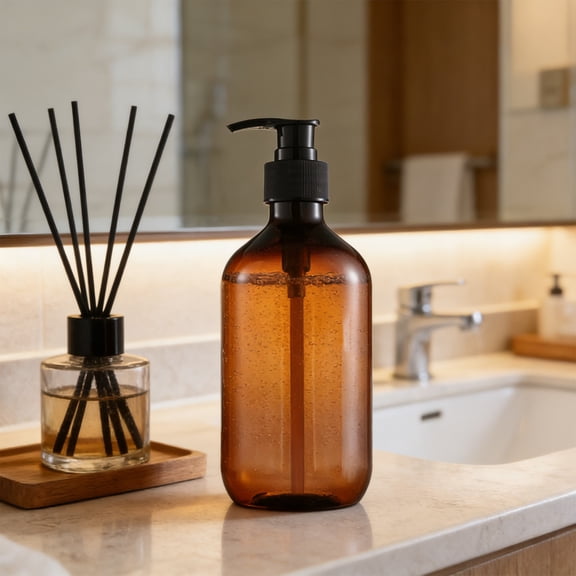 cpengpj Plastic Liquid Dispenser, Rust Proof Refillable, for Bathroom Countertop Clutter Reduction, 10.1oz