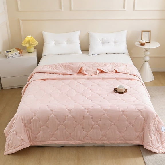 cpengpj Polyester Quilted Summer Quilt, Breathable Filling Shift Resistant, for Air-conditioned Room Night Sweats Relief, 39.4x59in