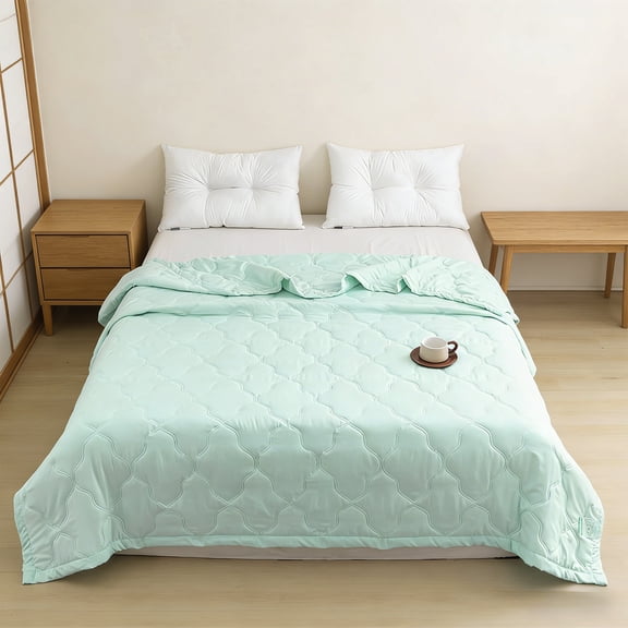 cpengpj Polyester Quilted Summer Quilt, Breathable Filling Shift Resistant, for Air-conditioned Room Night Sweats Relief, 39.4x59in