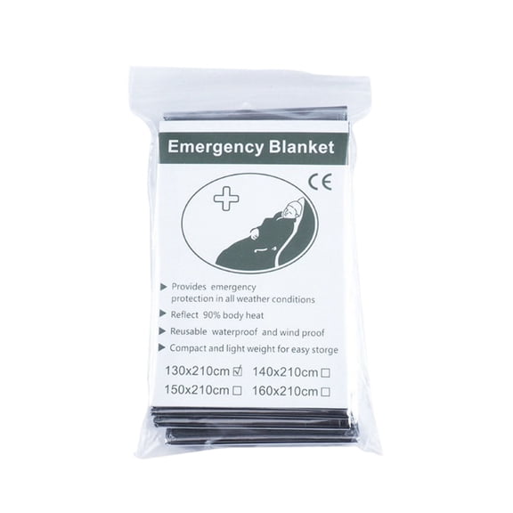 cpengpj Portable Emergency Blanket 1-Pack,Aluminized Mylar Windproof,for Winter Camping Emergency Body Heat Retention