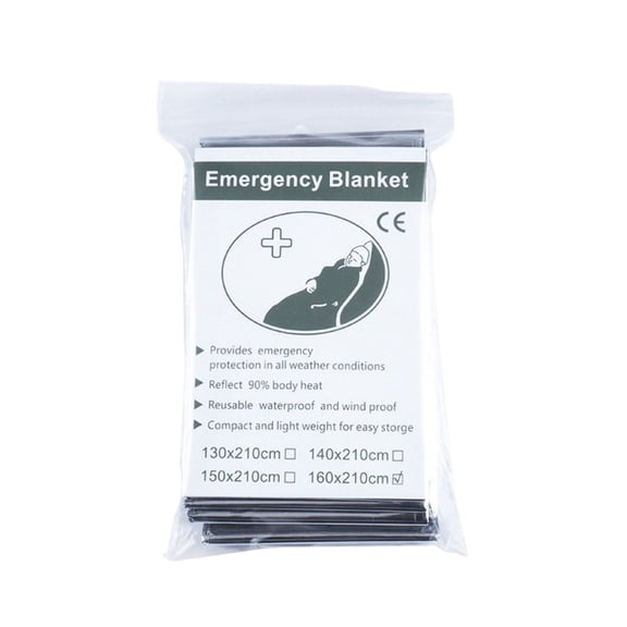 cpengpj Portable Emergency Blanket 1-Pack,Aluminized Mylar Windproof,for Winter Camping Emergency Body Heat Retention