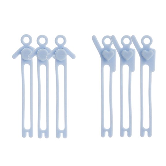 cpengpj Reusable Silicone Cable Ties 6-Pack,Stretchable Quick-Release Cord Organizer,for Home Office Desk Mess-Free Cable Management