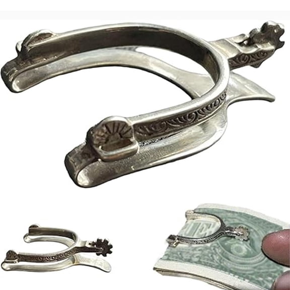 cpengpj Rust-Proof Metal Handcrafted Western Spur Money Clip 1-Piece, for Daily Carry Western Memorabilia Collection