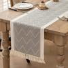 cpengpj Scandinavian Tablecloth Waterproof Table Cover, Nylon Spandex Long Table Runner 35x120cm in Gray Coffee, Minimalist Sideboard Decor with Everyday Value