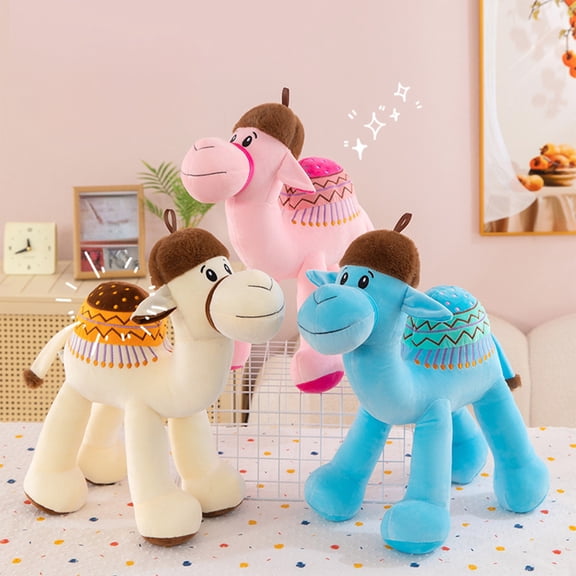 cpengpj Soft Cloth Simulation Camels Plush Toy, 3D Realistic Hump and Smiling Face, for Children's Bedroom Decorative Pillow, 1 Pack