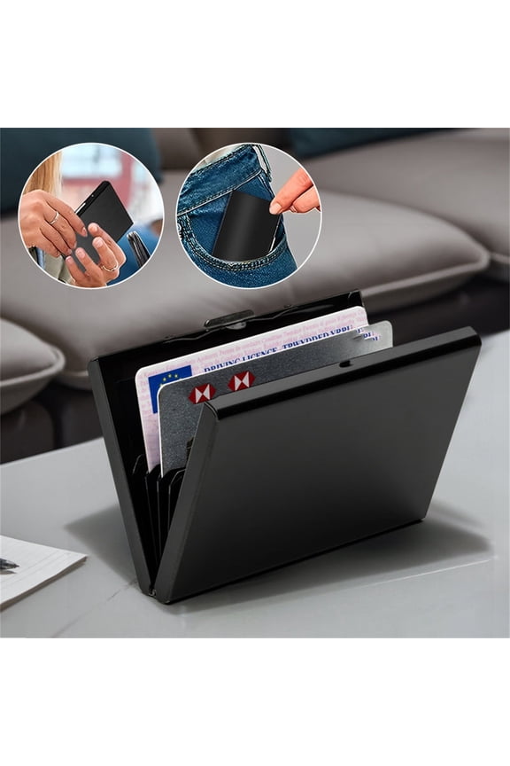 Stainless Steel RFID Blocking Metal Card Holder, Slim 10 Slot Credit Card Organizer with Anti-Demagnetization, Portable Business Card Case Wallet for Men and Women (9.6x6.5x1.3cm)