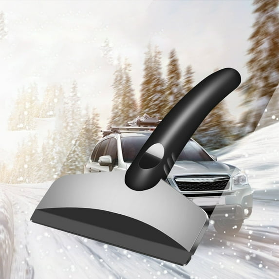 cpengpj Stainless Steel Snow Shovel for Car Ice Scraping, Heavy Duty Ergonomic Handle Winter Tool, Multifunctional Automotive Ice Shovel with Rust-Resistant Design (White, 18x11cm)