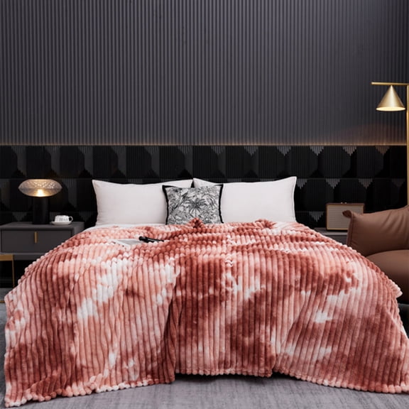 cpengpj Striped Design Flannel Blanket, Lightweight Polyester, for Living Room Cold Weather Warming, 78.7x70.8in