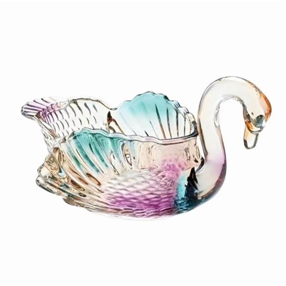 cpengpj Swan Shaped Decorative Centerpiece Bowl, Lead-Free Crystal Chip Resistant, for Dining Table Countertop Display, 1 Piece