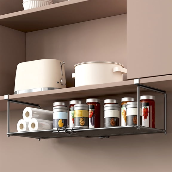 cpengpj Telescopic Hanging Storage Rack 1-Tier,Rust-Proof Metal,for Bathroom Under-Sink Organization