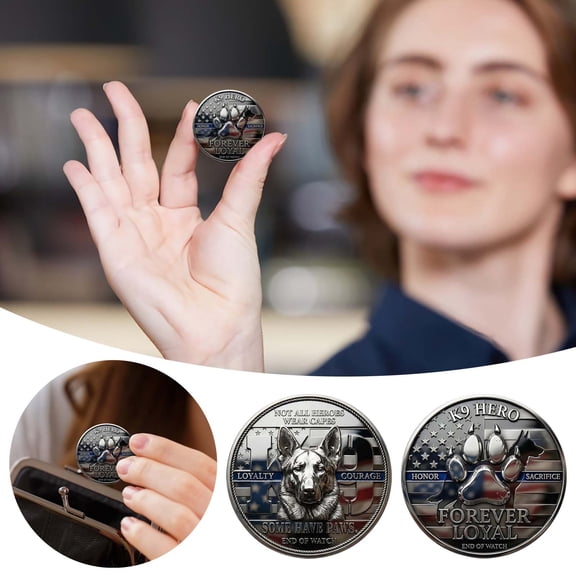 cpengpj Thin Blue Line Engraved Commemorative Coin 1-Piece,Scratch Resistant Durable,for Law Enforcement Handler Tribute Gift