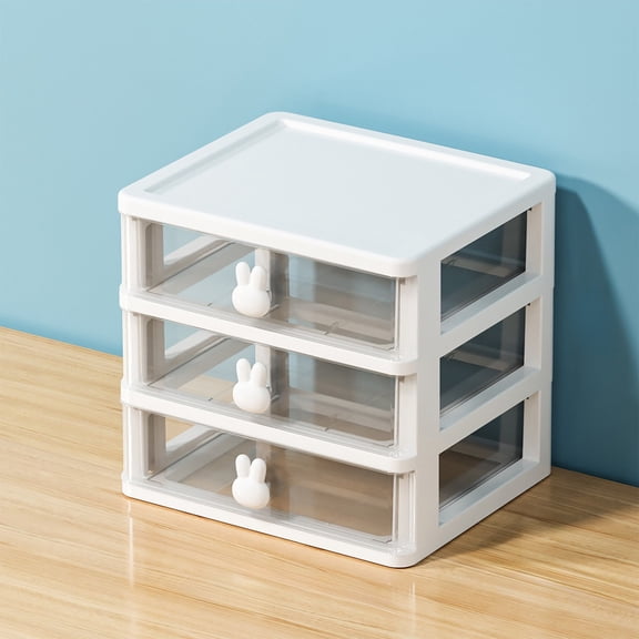 cpengpj Transparent Visible Desktop Storage Box 1-Pack,Smudge-Resistant Drawers Smooth Sliding,for Dorm Room Clutter-Independent Work Space Organization
