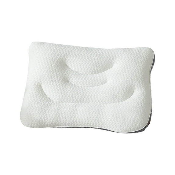 cpengpj Washable Knitted Cotton Cervical Pillow, Cervical Pillow for Neck Pain Relief, Ergonomic Neck Pillow for Sleeping Contour Memory Foam Pillows for Side Back Stomach Sleepers