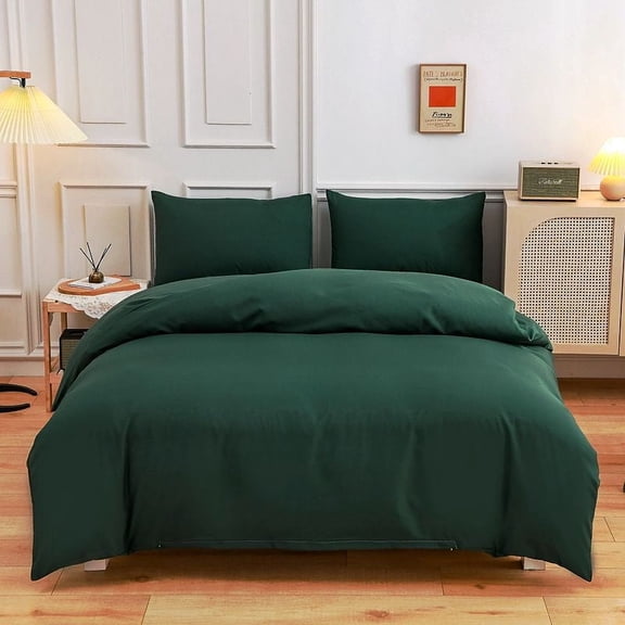 cpengpj Washed Cotton Bedding Set 4-Piece,Breathable Fade Resistant,for Rental Apartment All Season Comfortable Sleeping