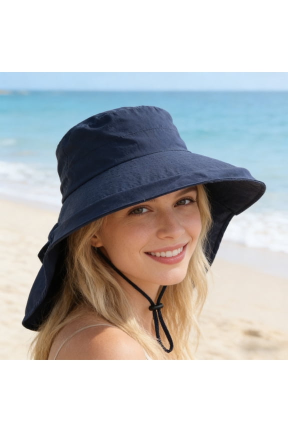 Wide Brimmed Sun Hat, UV Resistant Breathable Polyester, for Outdoor Summer Sunburn Protection, 1-Pack